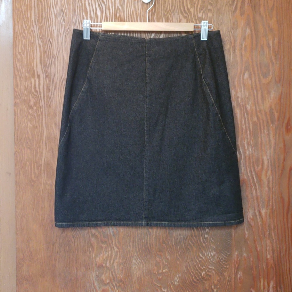 Ann Taylor Loft black denim stretch skirt